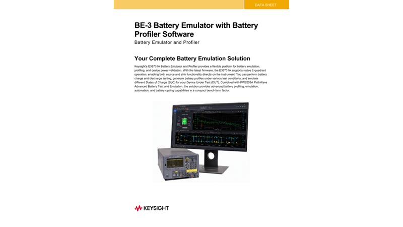 BE-3 Battery Emulator with Battery Profiler Software